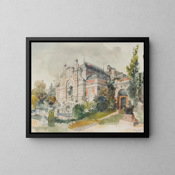 Villa dans un parc - Ernst Graner — kehystetty taideteos seinällä