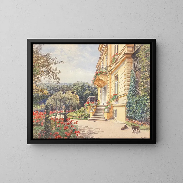 Villa dans un jardin soigné - Ernst Graner — kehystetty taideteos seinällä