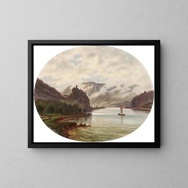 Vue du château de Stekov sur l'Elbe - Ernst Gustav Doerell — kehystetty taideteos seinällä