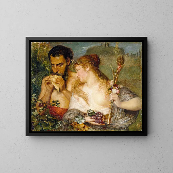 Nymphe et faune - Ernst Josephson — kehystetty taideteos seinällä