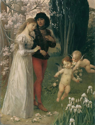 Ernst Klimt - Francesca da Rimini und Paolo Junges Paar im Garten.webp