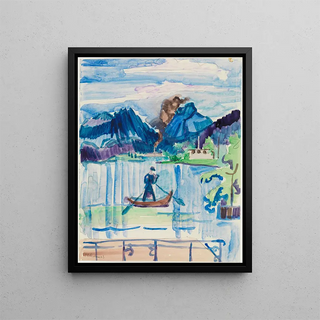 Ernst Ludwig Kirchner - Bergsee mit Ruderer.webp