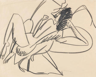 Akti naisellinen makuulla - Ernst Ludwig Kirchner — näkymä teoksesta