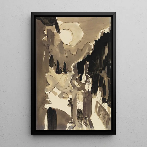 Ernst Ludwig Kirchner - Paar im Mondlicht vor dem Haus.webp
