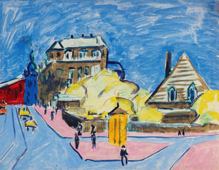 Näkymä kadulta Dresdenissä - Ernst Ludwig Kirchner — näkymä teoksesta