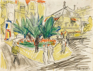 Le bosquet d'Albertplatz à Dresde - Ernst Ludwig Kirchner — näkymä teoksesta
