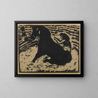 Ernst Ludwig Kirchner - Zirkusreiterin  Artistin auf schwarzem Pony.webp