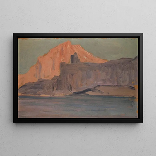 Ernst Schiess - Meer und Felsenkste mit Burg.webp