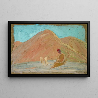 Ernst Schiess - Shepherd with two Sheep.webp