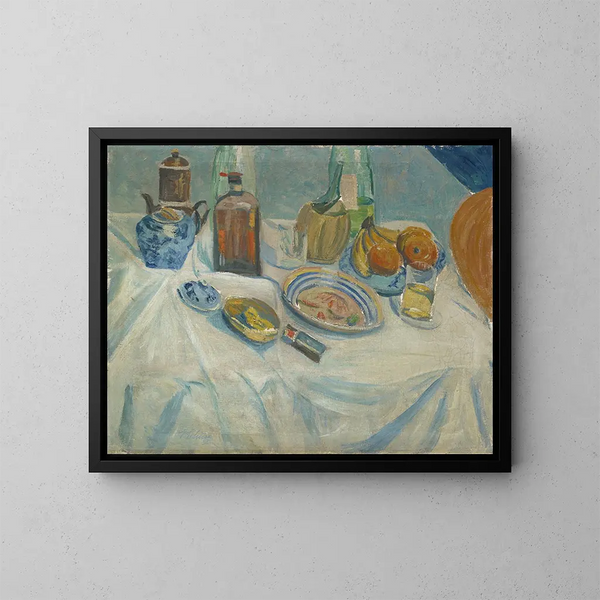 Table après le repas - Ernst Schiess — kehystetty taideteos seinällä