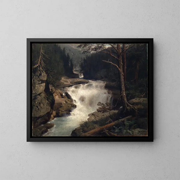 Cascade dans la vallée d'Avers - Ernst Schiess — kehystetty taideteos seinällä