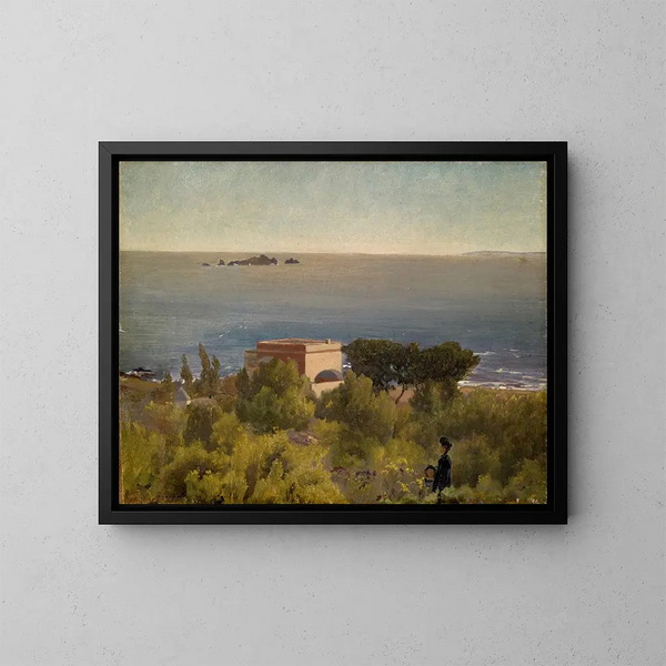 Maison au bord de la mer - Ernst Stückelberg — kehystetty taideteos seinällä