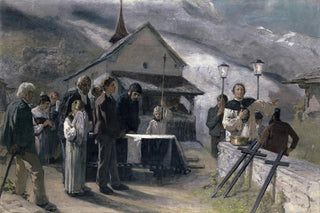 Ernst Stckelberg - The Funeral After The Landslide Of Spiringen Uri 1887.webp