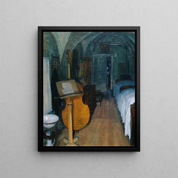 Le violon basse - Ernst Stöhr — kehystetty taideteos seinällä