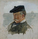 Adolf von Beckerin muotokuvan luonnos taiteilijalta - Albert Edelfelt — näkymä teoksesta
