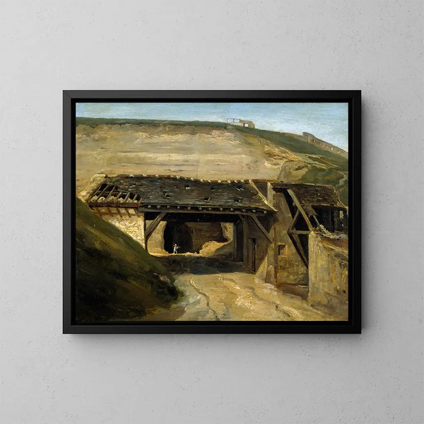 Entre dune carrière à Montmartre - Étienne Bouhot — kehystetty taideteos seinällä