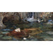 Maalauksen jäljennös Esitys Orfeuksen pään löytävistä Nymfeistä - John William Waterhouse
