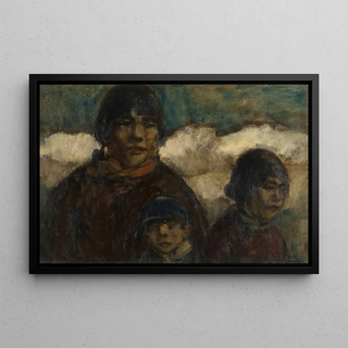 Eugeen Van Mieghem - Woman and Children at the Harbour.webp