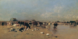 Eugen Jettel - Watering Place on the Waag River.webp