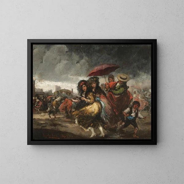 Corrida suspendue par la pluie - Eugenio Lucas Villamil — kehystetty taideteos seinällä