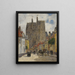 Abbeville Rue et église Saint-Vulfran - Eugène Boudin — kehystetty taideteos seinällä