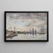 Anversin maalaus, veneitä Scheldt-joella - Eugène Boudin — kehystetty taideteos seinällä