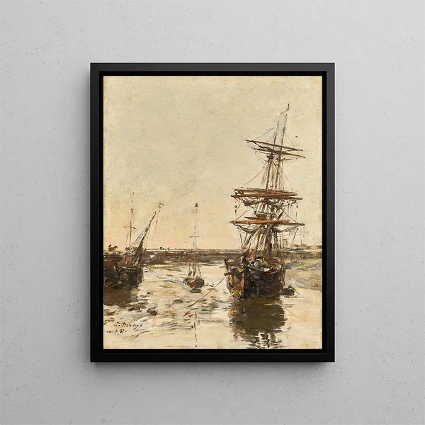 Avant-port de Trouville - Eugène Boudin — kehystetty taideteos seinällä
