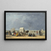Deauville-päivän kylpyhetken maalaus - Eugène Boudin — kehystetty taideteos seinällä