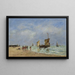 Berck-maalaus, veneiden varustelu - Eugène Boudin — kehystetty taideteos seinällä
