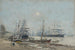 Bordeaux Trois-Mâts satamassa - Eugène Boudin — näkymä teoksesta
