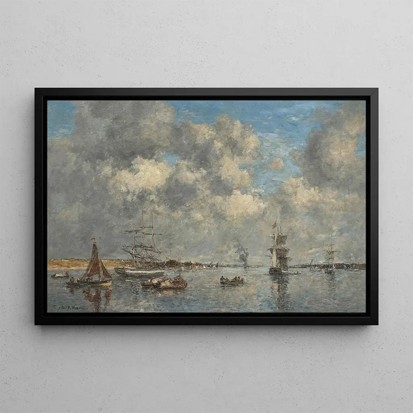 Camaretin maalaus, suisto - Eugène Boudin — kehystetty taideteos seinällä