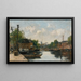 Rotterdamin kanavamaalaus - Eugène Boudin — kehystetty taideteos seinällä