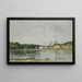 Caudebec-en-Caux'n maalaus, Seine-joen laituri - Eugène Boudin — kehystetty taideteos seinällä