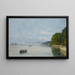 Caudebec-en-Caux-maalaus, veneitä Seine-joella - Eugène Boudin — kehystetty taideteos seinällä