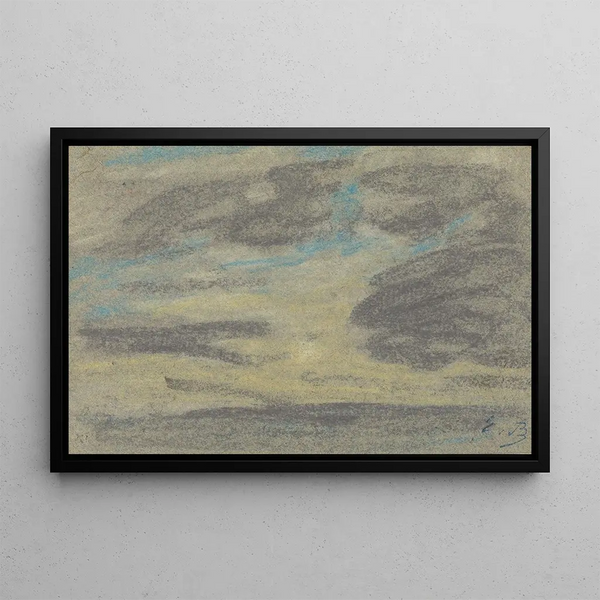 Pilvet meren yläpuolella - Eugène Boudin — kehystetty taideteos seinällä