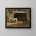 Cour et curie d'un loueur - Eugène Boudin — kehystetty taideteos seinällä