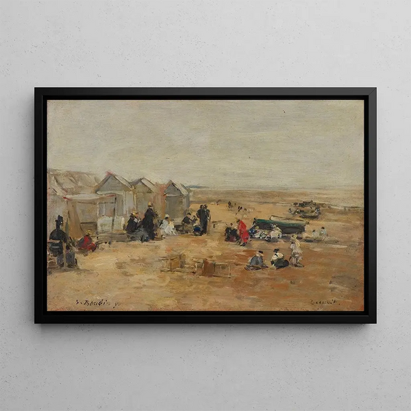 Deauville-rantamaisema - Eugène Boudin — kehystetty taideteos seinällä