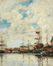 Dunkerque purjeveneet satama-alue - Eugène Boudin — näkymä teoksesta