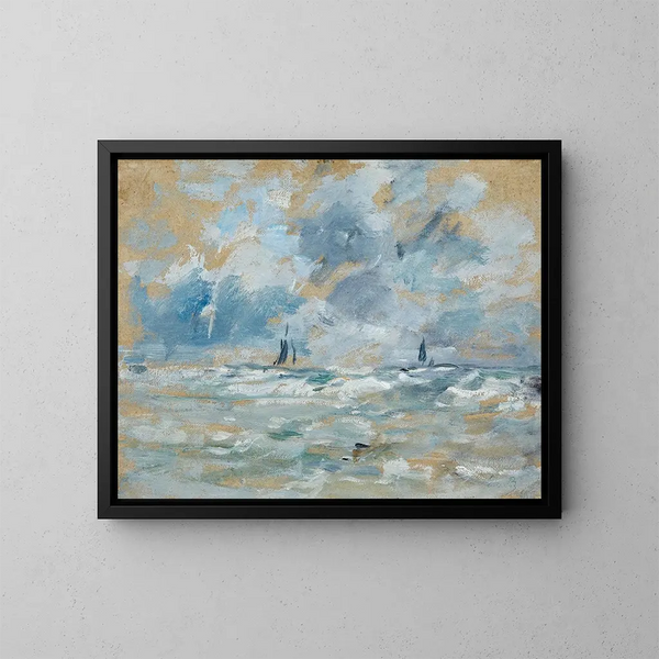 Pilvien vaikutukset avomerellä - Eugène Boudin — kehystetty taideteos seinällä