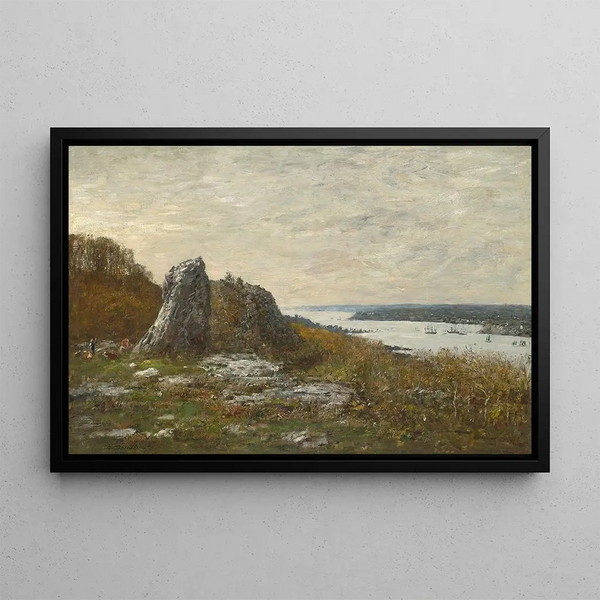 Brestin ympäristö, Elorn-joen suisto - Eugène Boudin — kehystetty taideteos seinällä