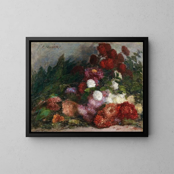 Kukka-asetelma - Eugène Boudin — kehystetty taideteos seinällä