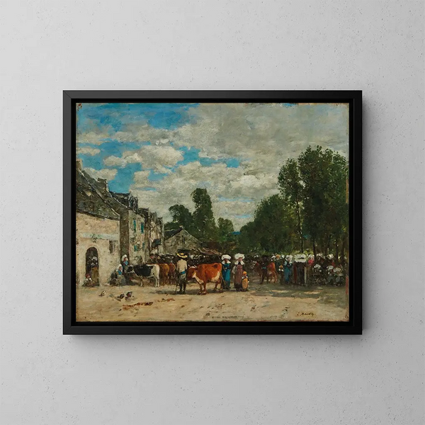 Foire en Bretagne - Eugène Boudin — kehystetty taideteos seinällä
