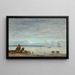 Honfleurin maalaus, kalastajia rannalla - Eugène Boudin — kehystetty taideteos seinällä