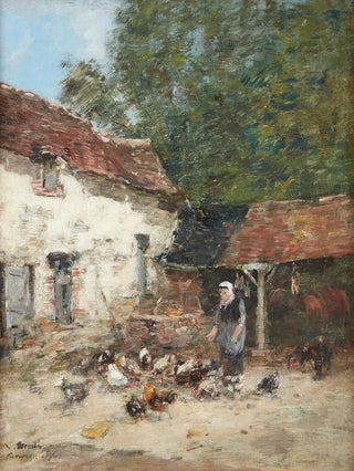 Eugne Boudin - La Provende des Poules.webp