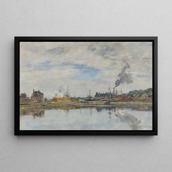 Eugène Boudin - Trouvilleen pidättyväisyys — kehystetty taideteos seinällä