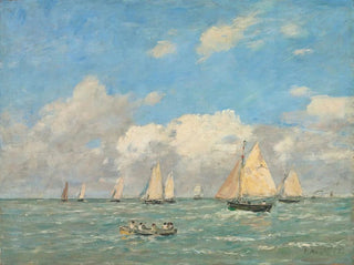 Eugne Boudin - La Sortie Des Barques  Trouville.webp