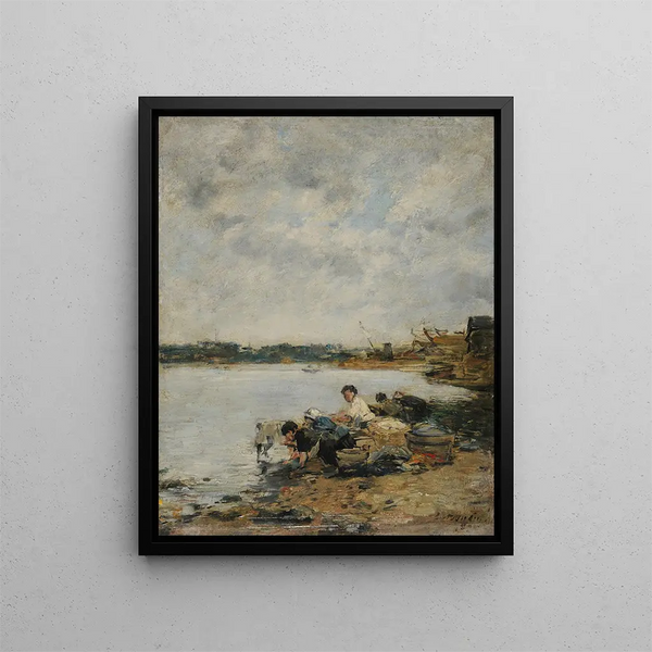 La Touques le matin - Eugène Boudin — kehystetty taideteos seinällä