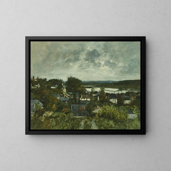 La Touques près de Deauville - Eugène Boudin — kehystetty taideteos seinällä