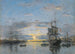 Le Havre, satama-alue auringonlaskussa - Eugène Boudin — näkymä teoksesta