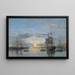 Le Havre, satama-alue auringonlaskussa - Eugène Boudin — kehystetty taideteos seinällä